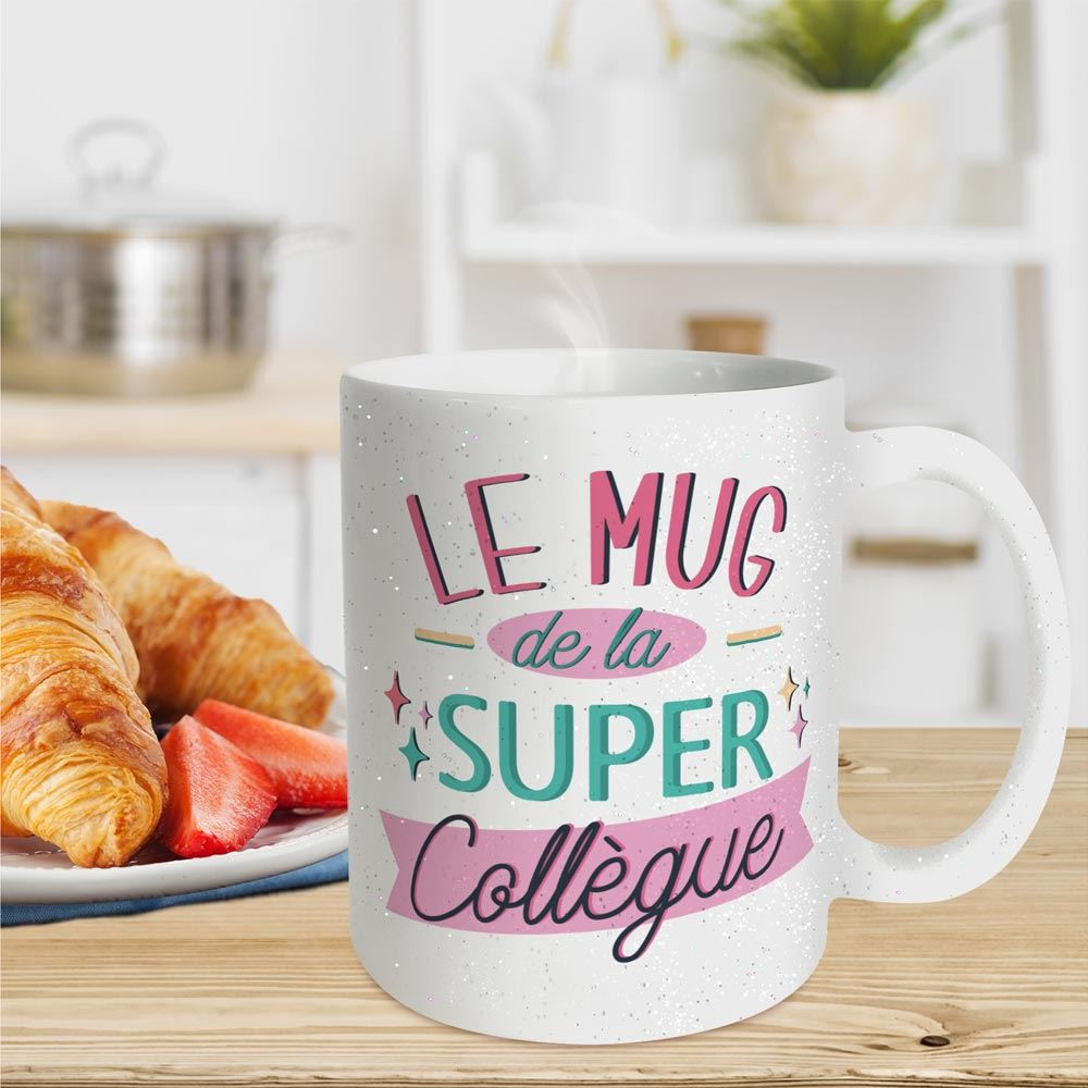 Mug Céramique à Paillettes Mug de la Super Collègue mycrazystuff.com