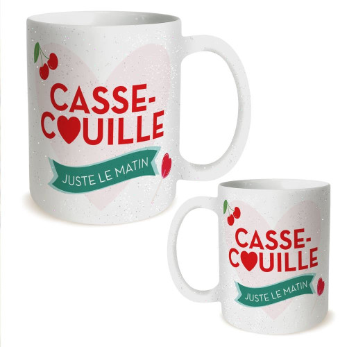 Mug à Paillettes Céramique "Casse Couille Juste le matin" mycrazystuff.com