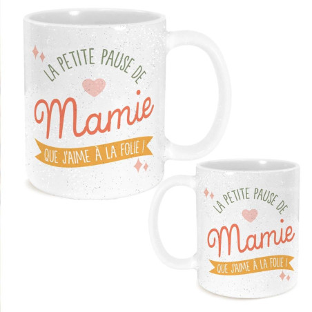 Mug à Paillettes Céramique "La petite pause de mamie" mycrazystuff.com