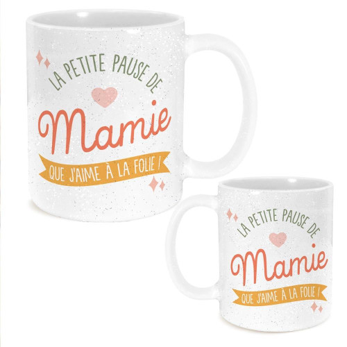 Mug à Paillettes Céramique "La petite pause de mamie" mycrazystuff.com