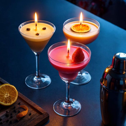 Lot 3 Bougies Verres Cocktails mycrazystuff.com