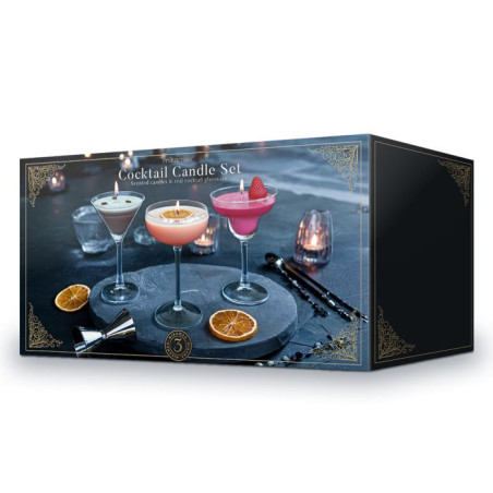 Lot 3 Bougies Verres Cocktails mycrazystuff.com