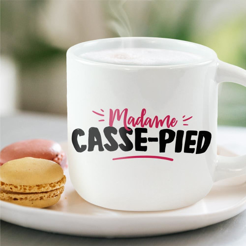 Grand Mug Céramique Blanc "Madame Casse-Pied" mycrazystuff.com