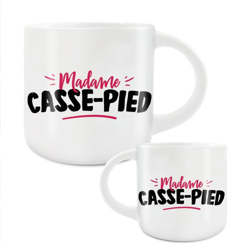 Grand Mug Céramique Blanc "Madame Casse-Pied" mycrazystuff.com