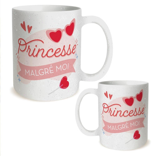 Mug Céramique à Paillettes "Princesse malgrés Moi" mycfrazystuff.com