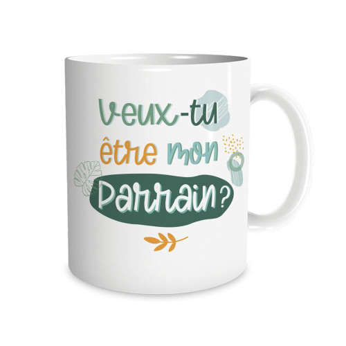 Mug Céramique "Veux tu être mon Parrain ?" mycrazystuff.com