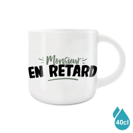 Grand Mug Céramique "Monsieur en Retard" mycrazystuff.com