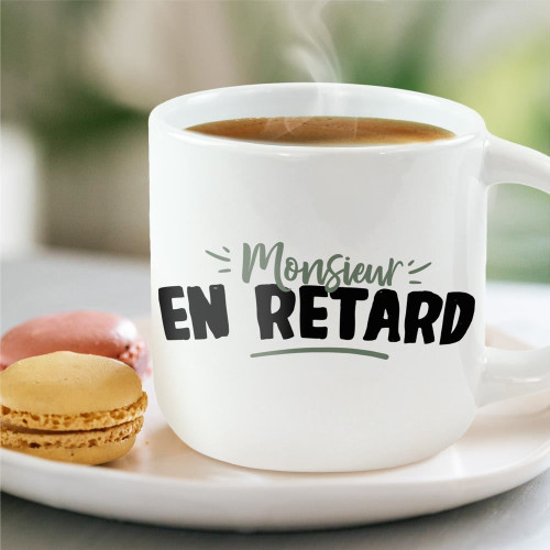Grand Mug Céramique "Monsieur en Retard" mycrazystuff.com