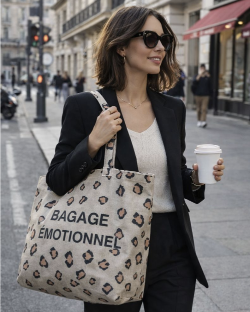 Grand Sac Cabas Léopard Bagage Emotionnel - Félicie Aussi mycrazystuff.com