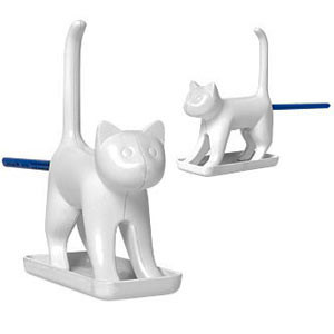 Chat taille-crayon blanc cadeau drôle - mycrazystuff
