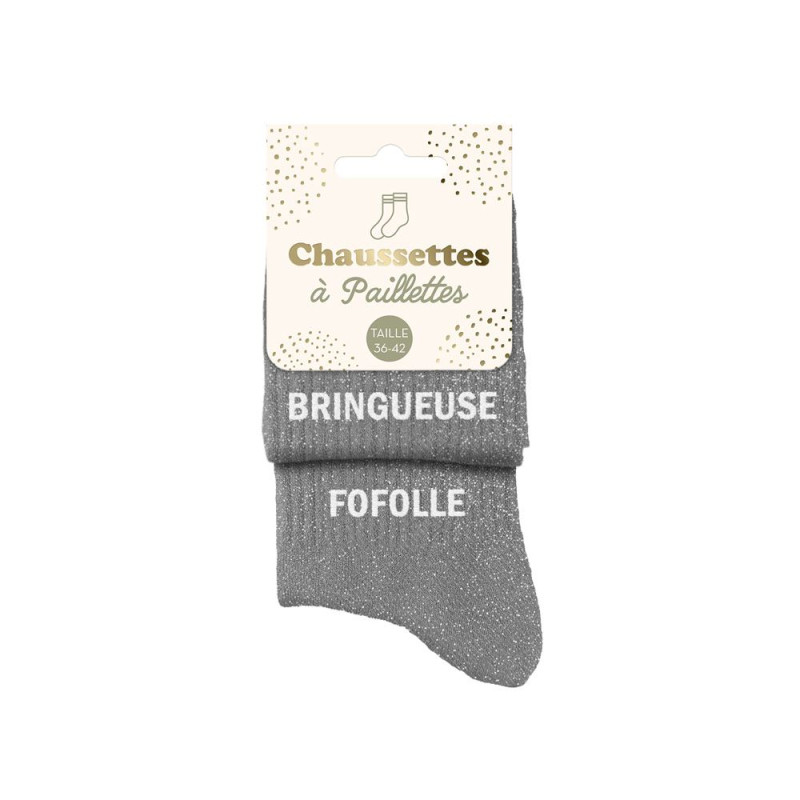 Chaussettes Bringueuse à paillettes – Cadeau fun et décalé - Mycrazystuff.com