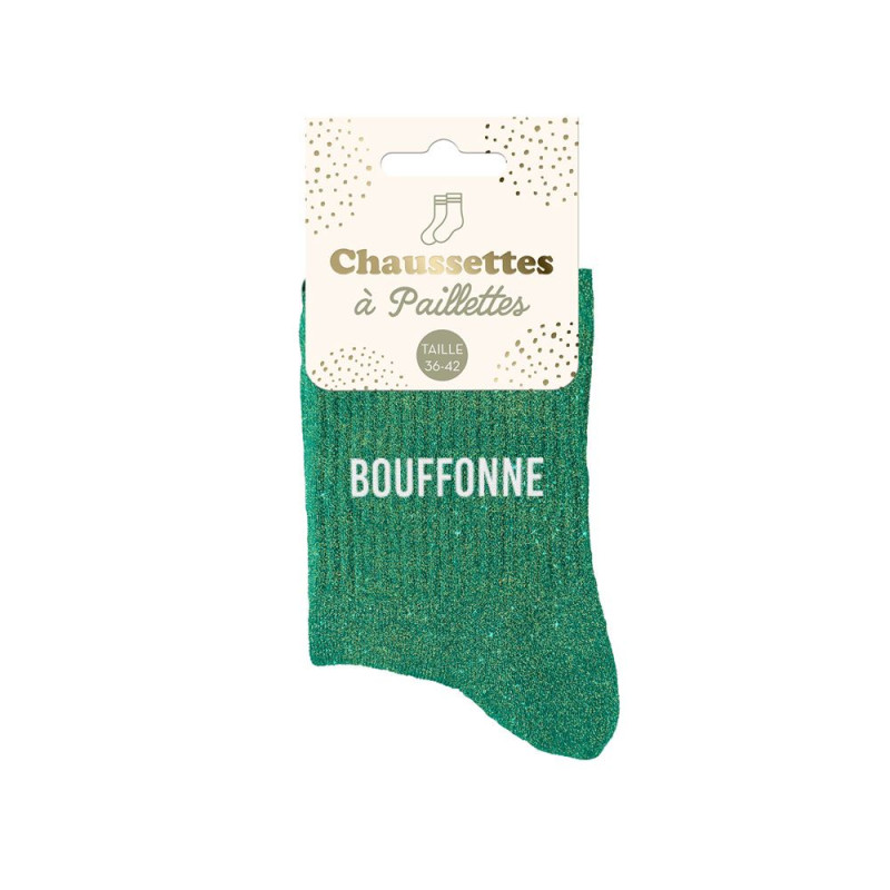 Chaussettes Bouffonne à paillettes – Cadeau fun et décalé - Mycrazystuff.com
