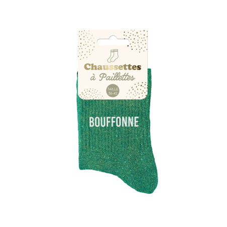 Chaussettes Bouffonne à paillettes – Cadeau fun et décalé - Mycrazystuff.com