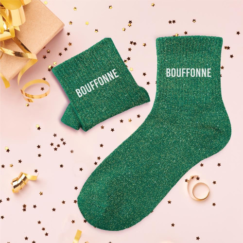 Chaussettes Bouffonne à paillettes – Cadeau fun et décalé - Mycrazystuff.com