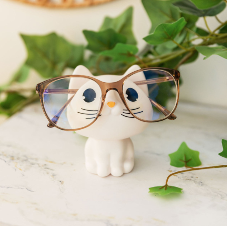 Porte-lunettes chat blanc – Repose-lunettes déco original - Mycrazystuff.com