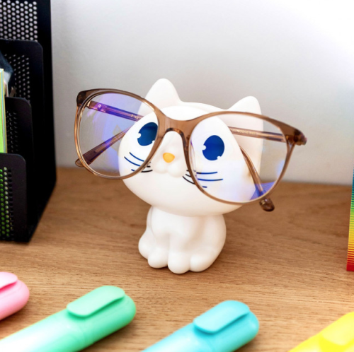 Porte-lunettes chat blanc – Repose-lunettes déco original - Mycrazystuff.com