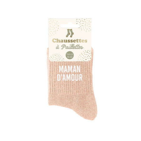 Chaussettes Maman à paillettes – Cadeau tendre et original - Mycrazystuff