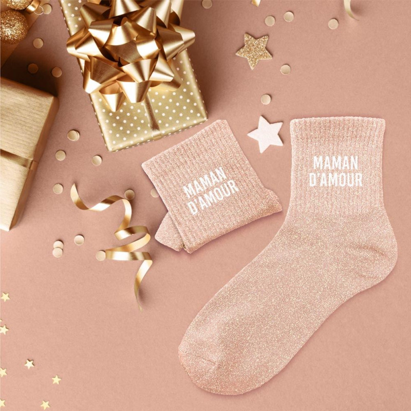Chaussettes Maman à paillettes – Cadeau tendre et original - Mycrazystuff.com