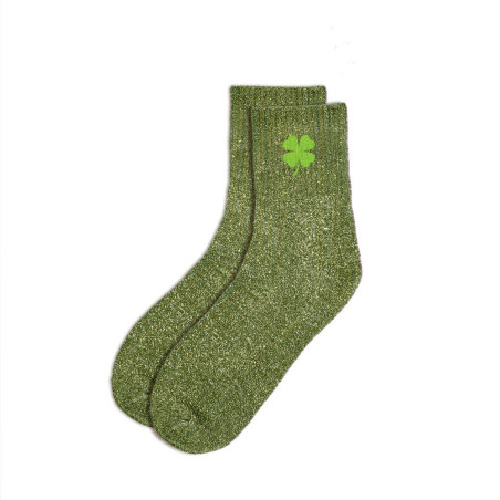 Chaussettes Trèfle à paillettes – Cadeau porte-bonheur - Mycrazystuff.com