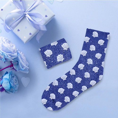 Chaussettes Coquillage à paillettes – Cadeau fun esprit été - Mycrazystuff.com
