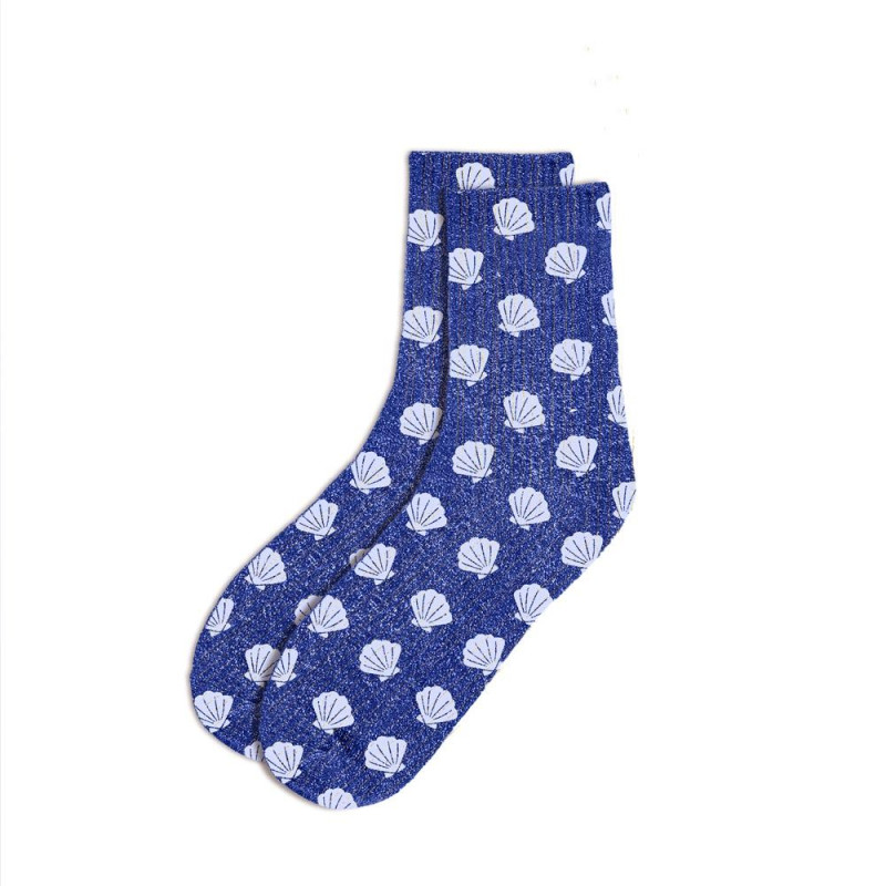 Chaussettes Coquillage à paillettes – Cadeau fun esprit été - Mycrazystuff.com