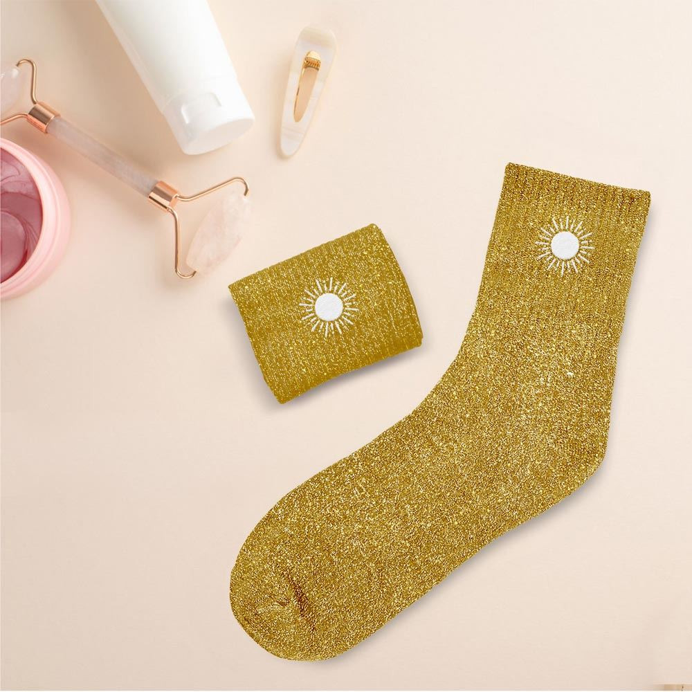 Chaussettes Soleil à paillettes – Cadeau fun et lumineux - Mycrazystuff.com