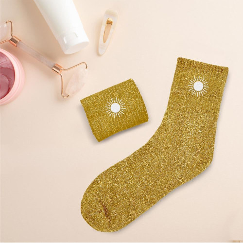 Chaussettes Soleil à paillettes – Cadeau fun et lumineux - Mycrazystuff.com