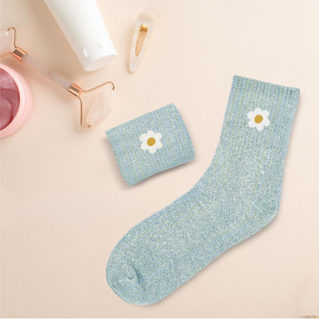 Chaussettes Fleur à paillettes – Cadeau fun et poétique - Mycrazystuff.com