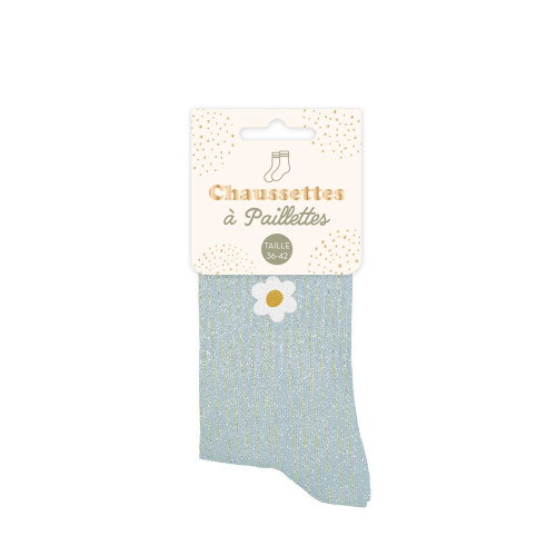 Chaussettes Fleur à paillettes – Cadeau fun et poétique - Mycrazystuff.com