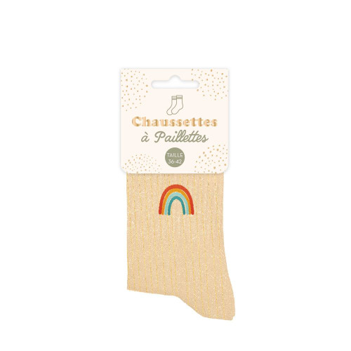 Chaussettes Arc-en-ciel à paillettes – Cadeau fun et coloré - Mycrazystuff.com