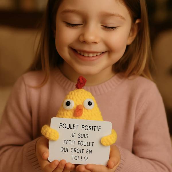 Poulet Positif – Figurine humour avec message motivant - Mycrazystuff.com