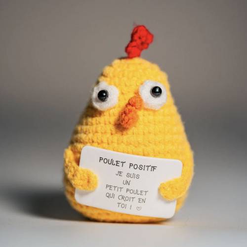 Poulet Positif – Figurine humour avec message motivant - Mycrazystuff.com