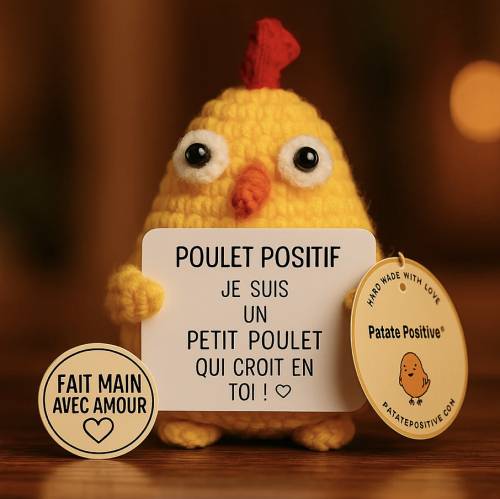 Poulet Positif – Figurine humour avec message motivant - Mycrazystuff.com