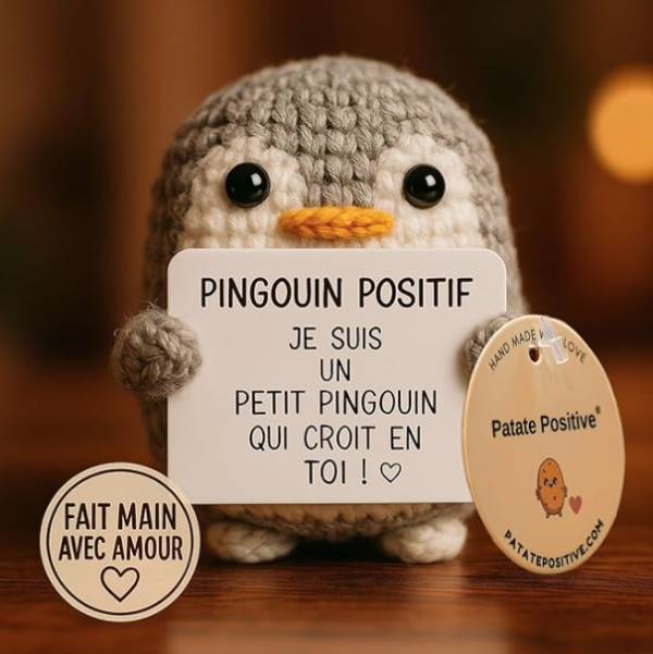 Pingouin positif – Figurine motivation pleine de bonne humeur - Mycrazystuff