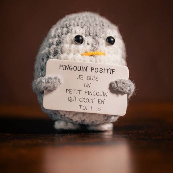 Pingouin positif – Figurine motivation pleine de bonne humeur - Mycrazystuff