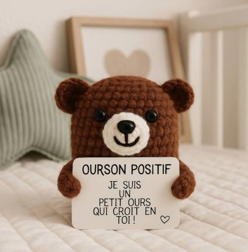 Ourson positif – Figurine réconfortante et motivante - Mycrazystuff.com