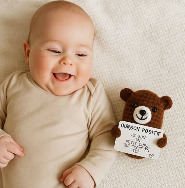 Ourson positif – Figurine réconfortante et motivante - Mycrazystuff.com