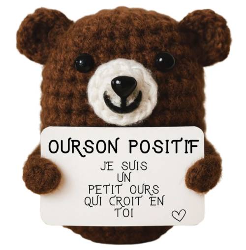 Ourson positif – Figurine réconfortante et motivante - Mycrazystuff.com