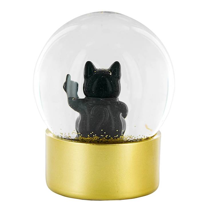 Boule à neige chat F*ck You – Objet déco insolent - Mycrazystuff.com