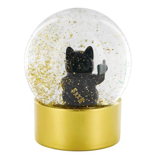 Boule à neige chat F*ck You – Objet déco insolent - Mycrazystuff.com