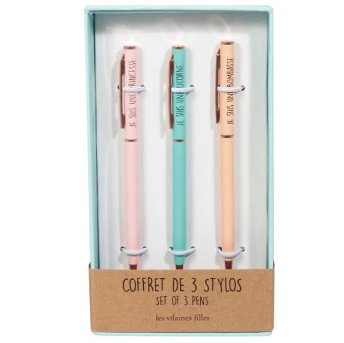 Coffret de 3 stylos – Papeterie fun & pratique - Mycrazystuff.com