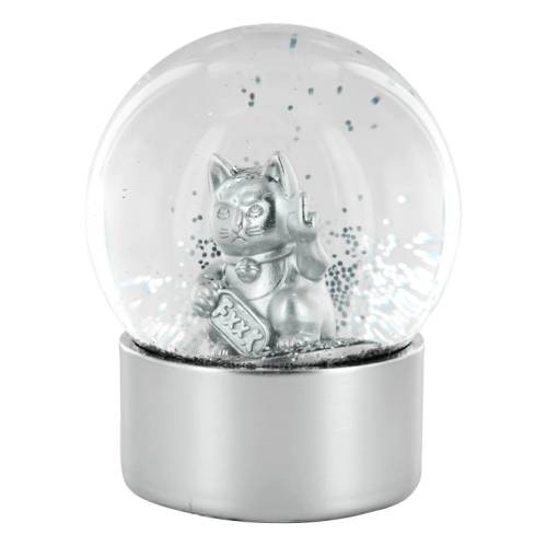 Boule à neige chat F*ck You argent – Déco insolente - Mycrazystuff.com
