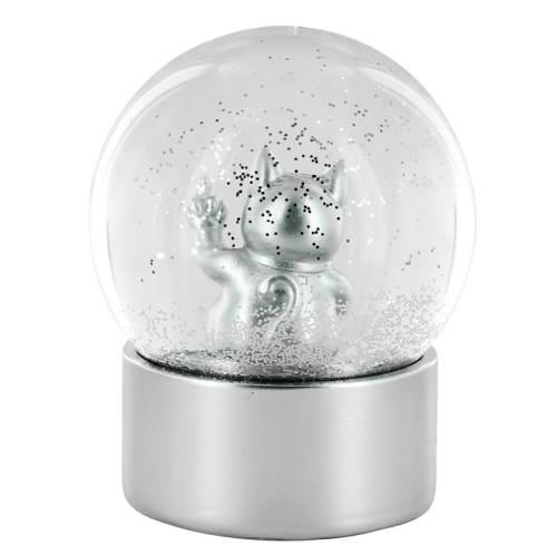 Boule à neige chat F*ck You argent – Déco insolente - Mycrazystuff.com