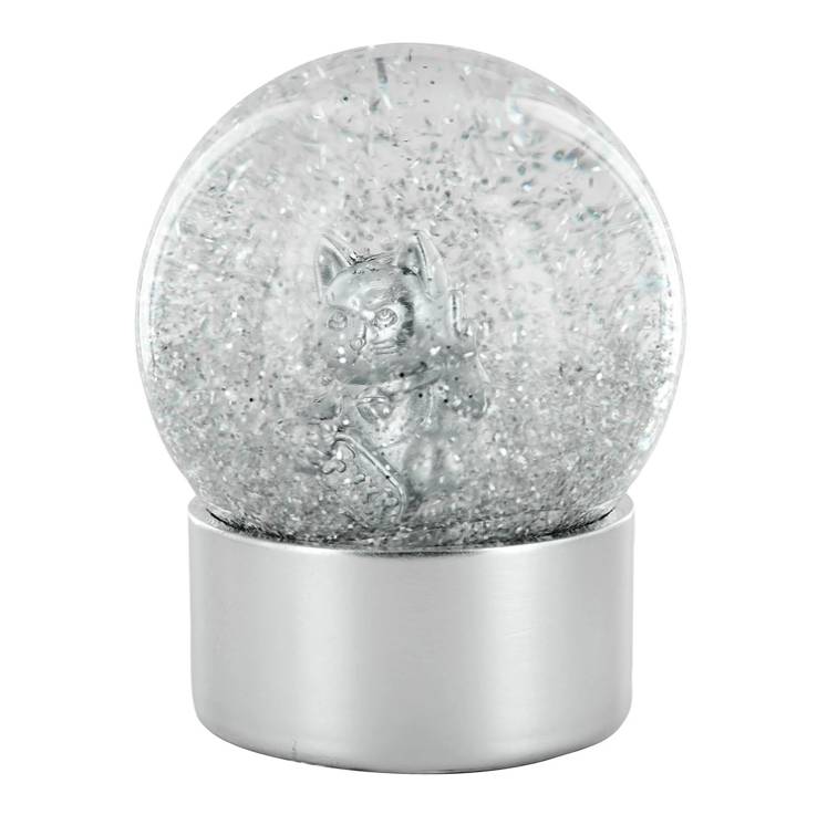 Boule à neige chat F*ck You argent – Déco insolente - Mycrazystuff.com