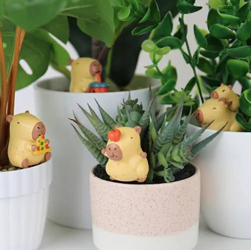 Mini Capybara Plant Pot Markers – Marqueurs de pots rigolos - mycrazystuff.com
