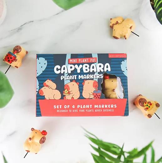 Mini Capybara Plant Pot Markers – Marqueurs de pots rigolos - mycrazystuff.com