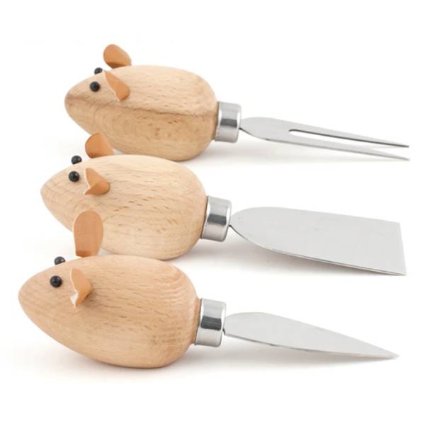 Set de 3 couteaux à fromage souris – Kikkerland - Mycrazystuff