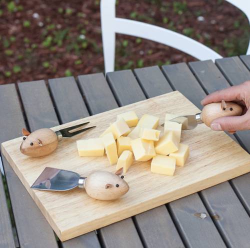 Set de 3 couteaux à fromage souris – Kikkerland - Mycrazystuff