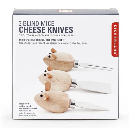 Set de 3 couteaux à fromage souris – Kikkerland - Mycrazystuff