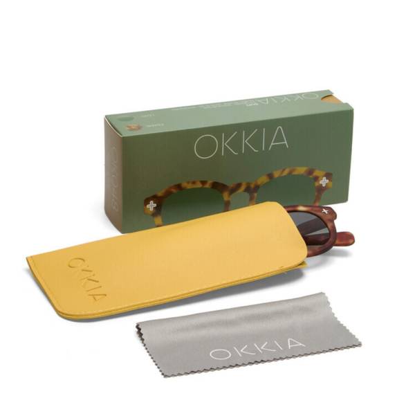 Lunettes de soleil Milano Sahara Havana verres verts – Okkia